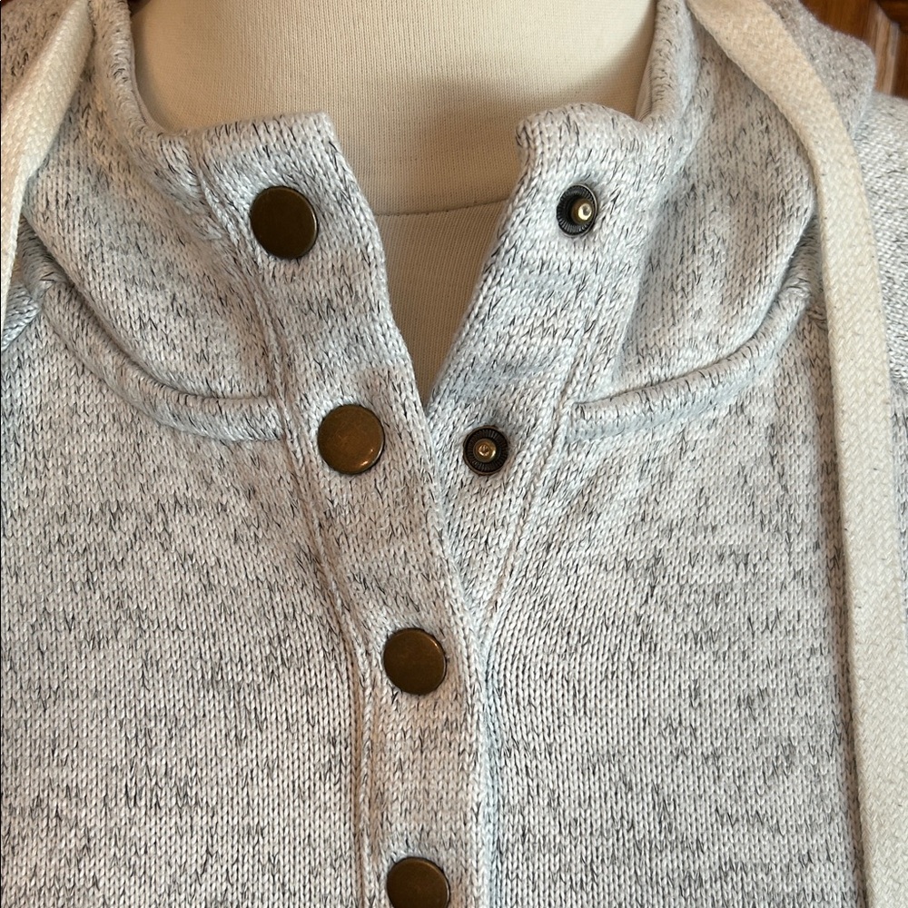 🌻Thread & Supply Light Gray Button-Up Pullover Hoodie Size XS - Picture 6 of 11